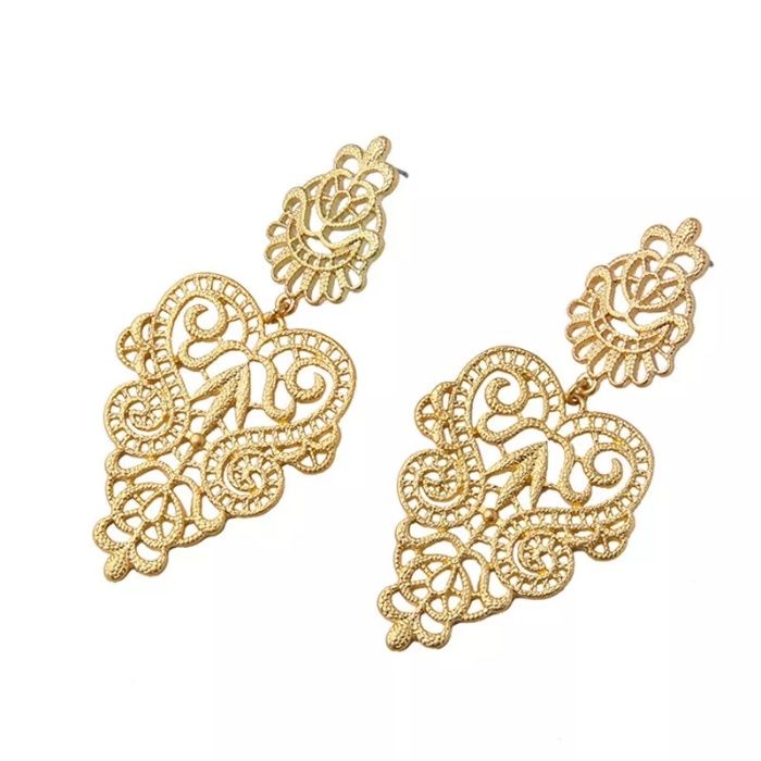 Srebrne ażurowe koronkowe kolczyki 005