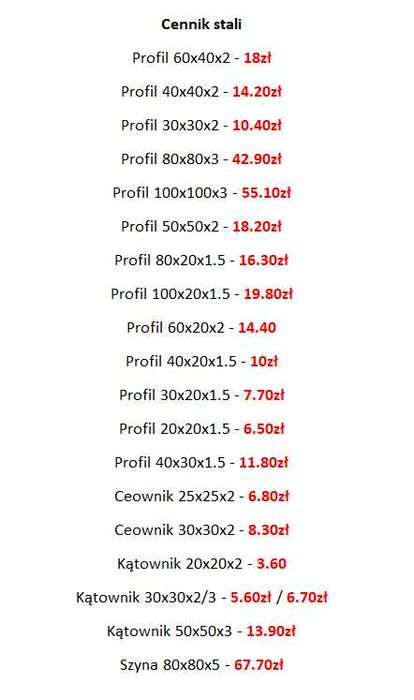 Kształtowniki/Profile