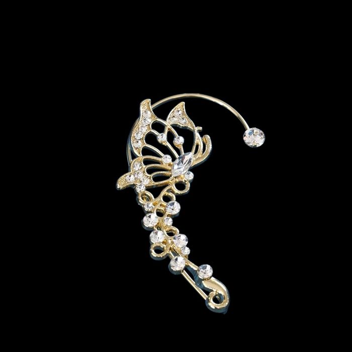 Nausznica kolczyk metal złoty 6.5 cm prawa