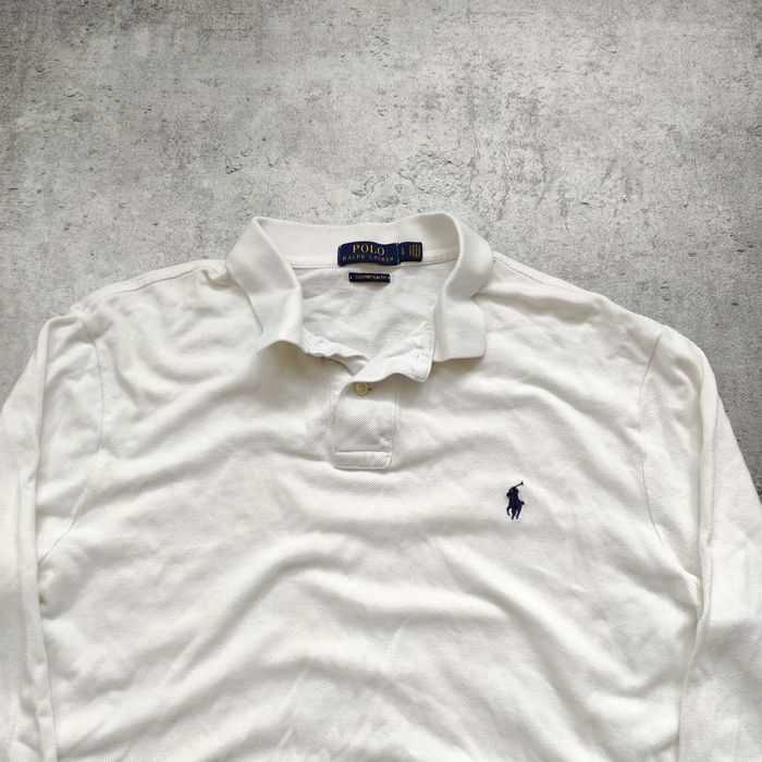 MĘSKA Elegancka PREMIUM Koszulka Biała Polo Ralph Lauren Długi Rękaw