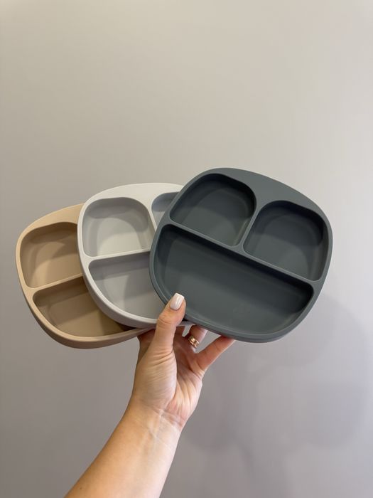 Силіконові тарілки на присосці,прикорм,посуд для дітей