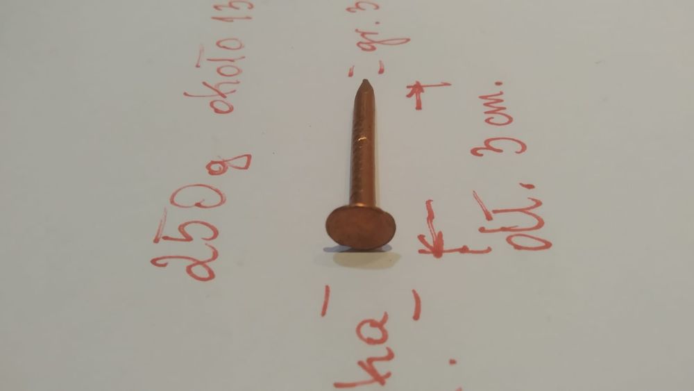 Gwoździe miedziane dekarskie papowy dł. 3cm. gr. 3mm.