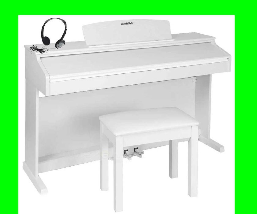 DYNATONE SLP-150 WH Białe Pianino + Ława+Słuchawki | ZESTAW