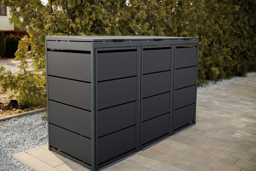 Polskie producent śmietnik Zabudowy koszy na śmieci Obudowy na kosze Top Box 4x120L premium Modern