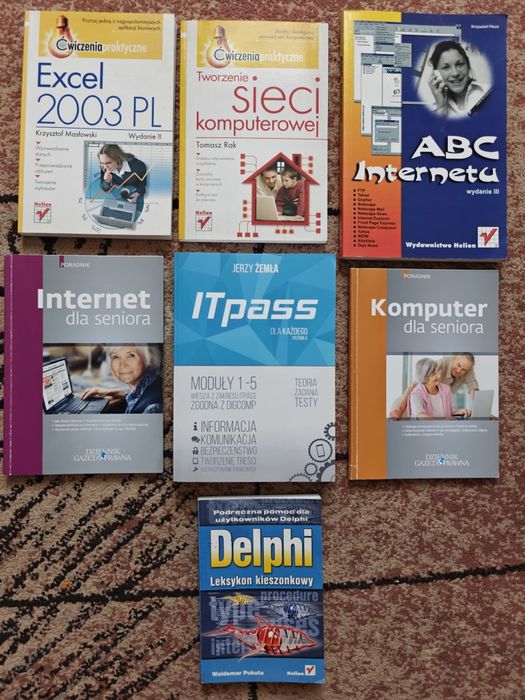 Zestaw 7 książek informatycznych RETRO (Excel 2003, Delphi, Internet)