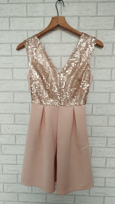 Rozmiar s - Sukienka pudrowy róż