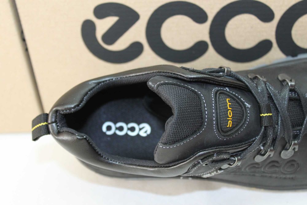 ECCO - кожаные черные кроссовки - туфли - кросівки (код:12-2чер.)