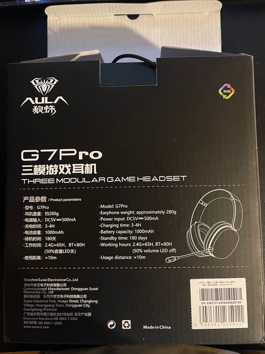 Навушники Aula G7 Pro Bluetooth USB Low latency jack 3.5