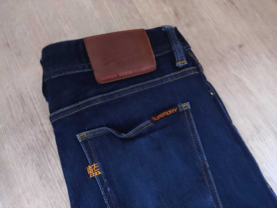Чоловічі стрейчеві сині джинси superdry 30 р пояс 40 см
