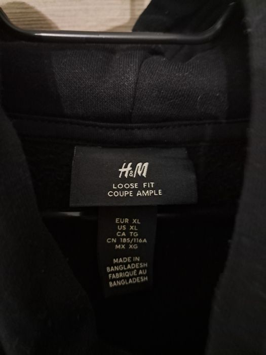 H&M, чоловіче худі, чорне, базове худі з капюшоном