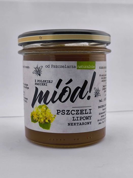 Miód lipowy 350ml, naturalny, bezpośrednio od pszczelarza