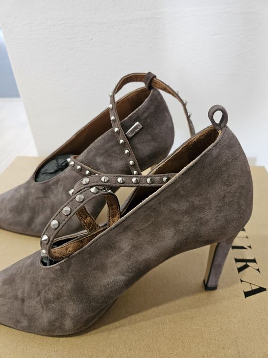 Gray Leather Shoes