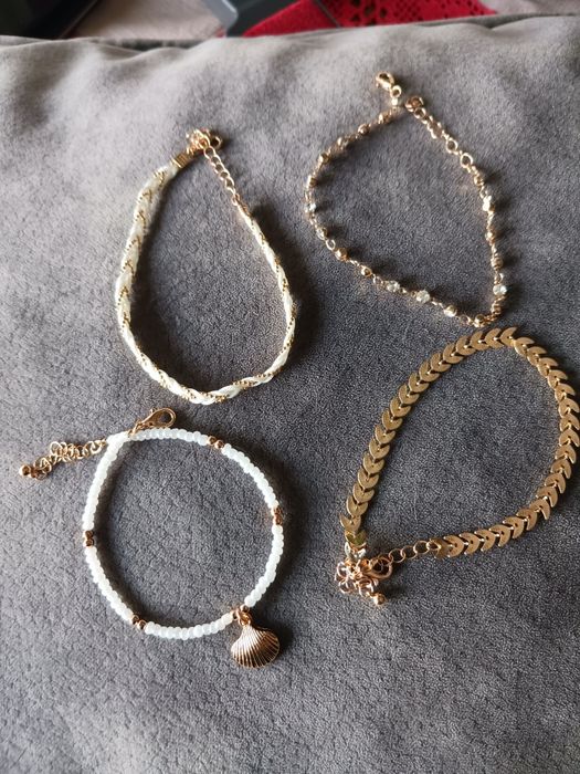 Conjunto de 4 lindas pulseiras de  tornozelo