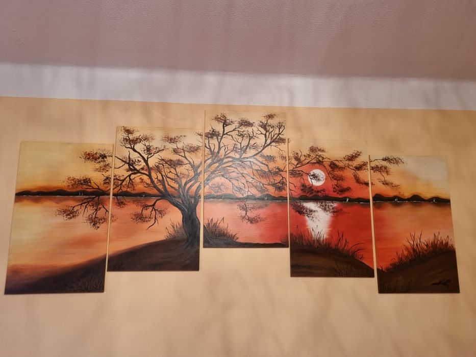 Obraz 5x malowany recznie