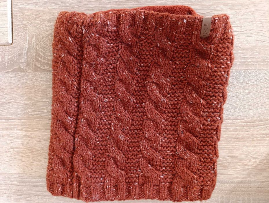 Tchibo szal-komin z dzianiny rdzawy