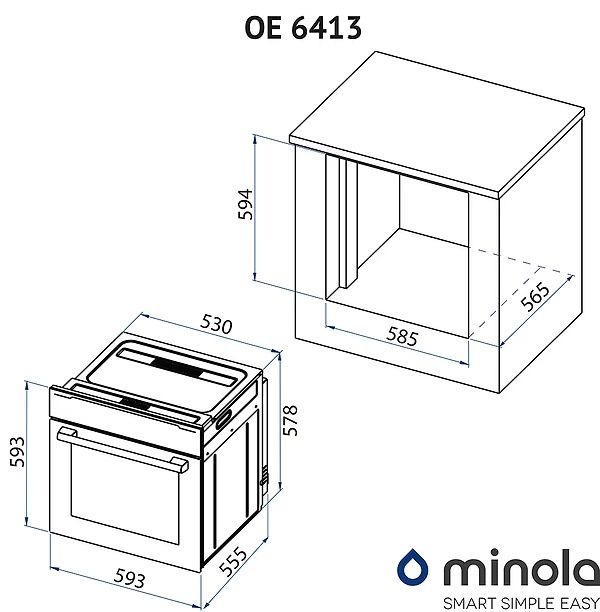 Духовой шкаф электрический Minola OE 6413 WHITE
Эл