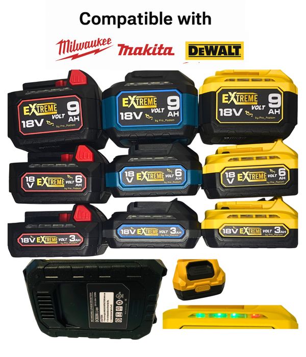 Akumulator do elektronarzędzi Dewalt Makita Milwaukee 18v 3ah/6ah/9ah