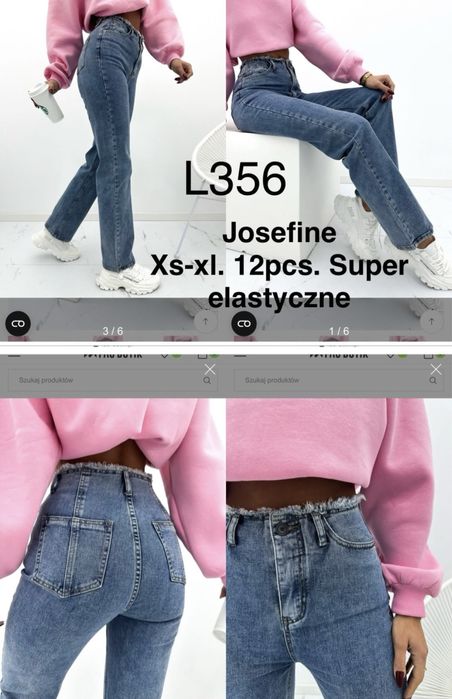 Jeansy szwedy wysoki stan prosta nogawka xs-xl