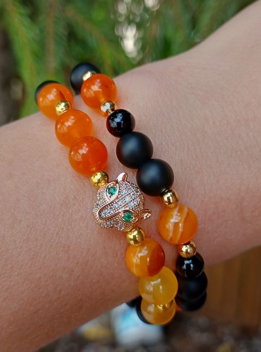 Bransoletki 2w1 z kamienia naturalnego Handmade