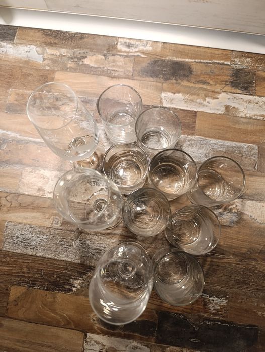 8 literatek + 3 kieliszki / Glasmark literatki piaskowane