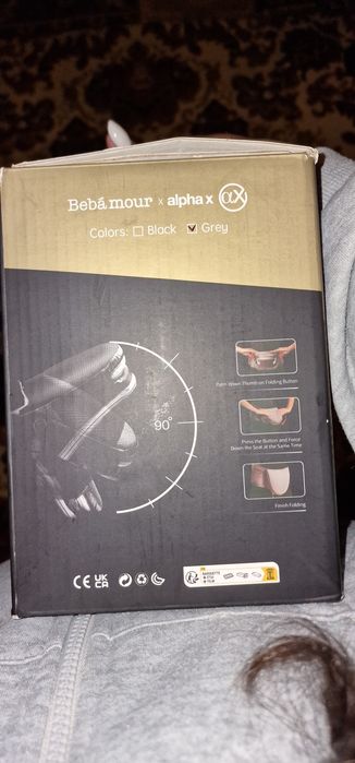 Assento para bebé - bebamour Hipseat 3 em 1 – Cinzento Claro