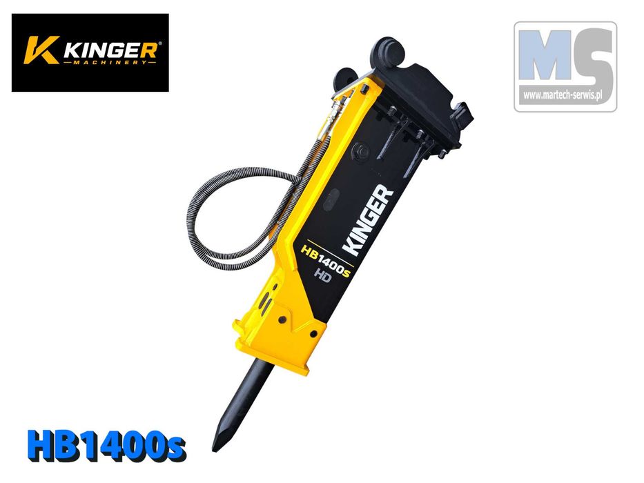 Młot hydrauliczny wyburzeniowy KINGER HB1400s do koparki GW 2 lata