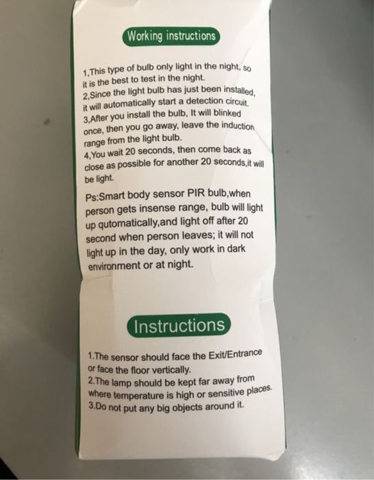 Lampada com sensor de movimento