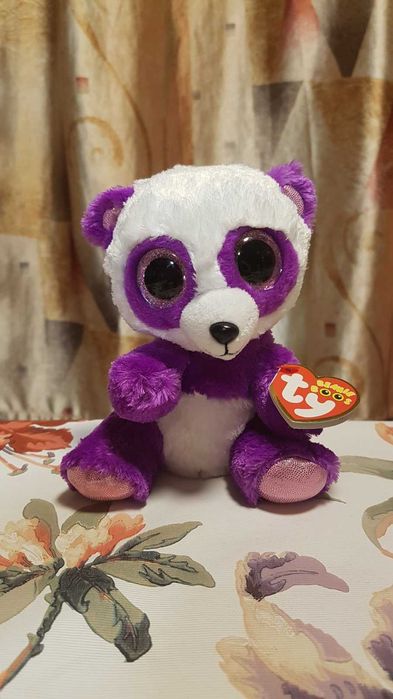 TY Beanie Boos сиреневая пандочка, панда BOOM BOOM 15 см