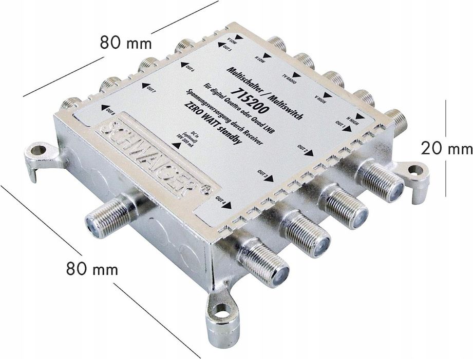 Multiprzełącznik SAT 5200 5/8 Schwaiger 1 na 8