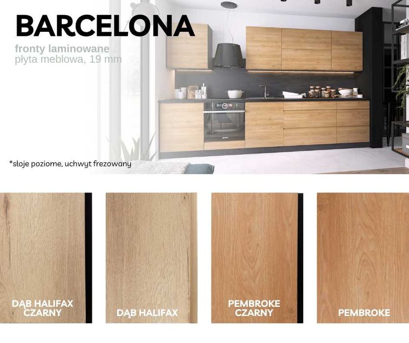 DW Kuchnia BARCELONA meble, szafki kuchenne mat TRANSPORT wycena