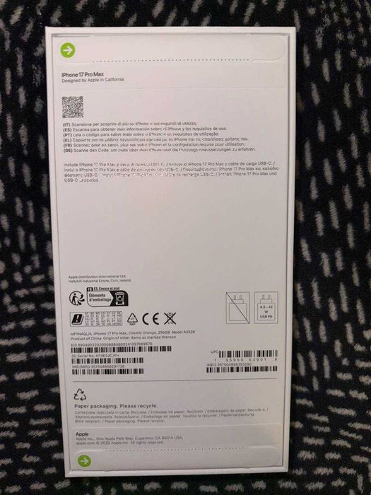 Apple iPhone 17 Pro Max – Orange | 256GB | 100% Autentico