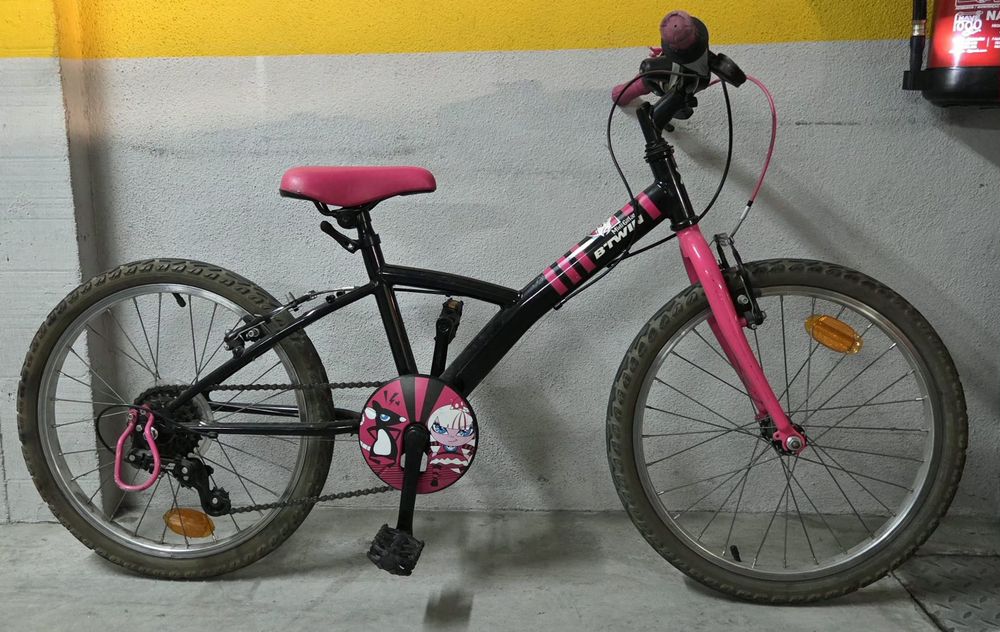 Bicicletada BTWIN da Decathlon Rosa Menina c\ rodinhas