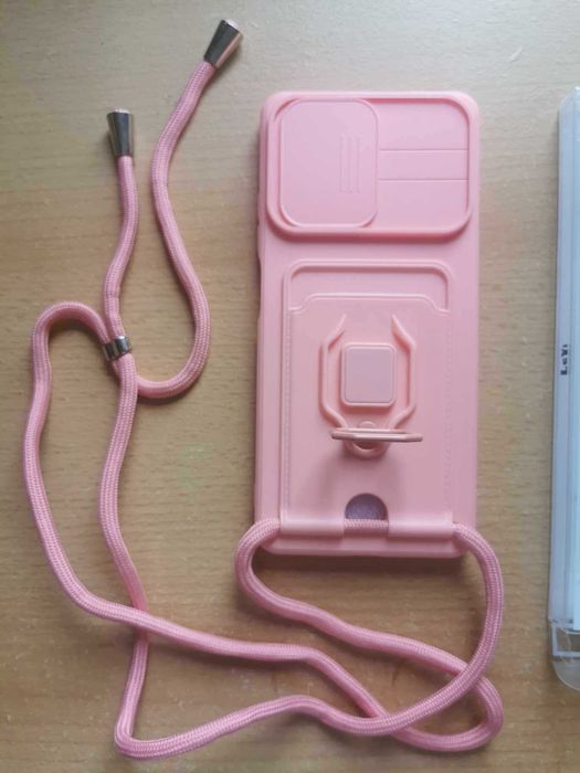Capa com cordão para Xiaomi Redmi Note 12 Pro rosa