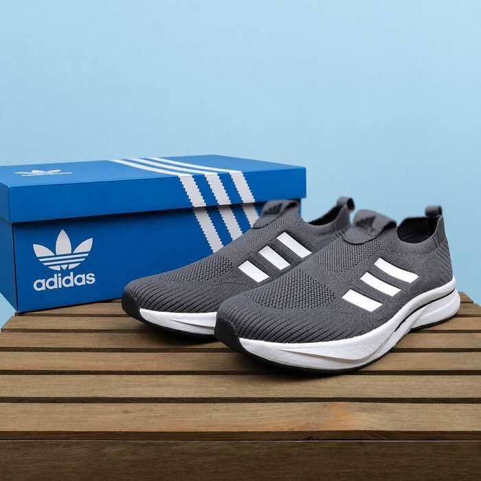 (2312) Легкі кросівки тапочки Adidas повномірні темно сірі (41-46) адідас