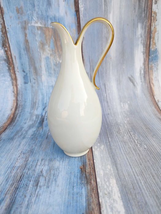 Porcelanowy wazon Ecru - Gerold - vintage - design złocenie