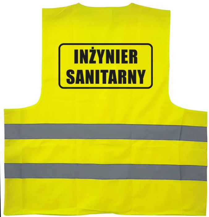 kamizelka odblaskowa, kamizelka z nadrukiem inżynier sanitarny