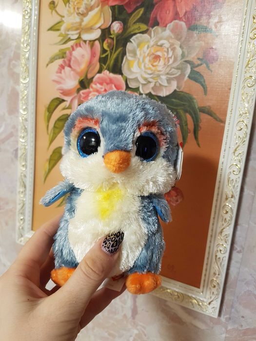 TY Beanie Boos глазастик пингвин FISHER 15 см оригинал Новинка 2024