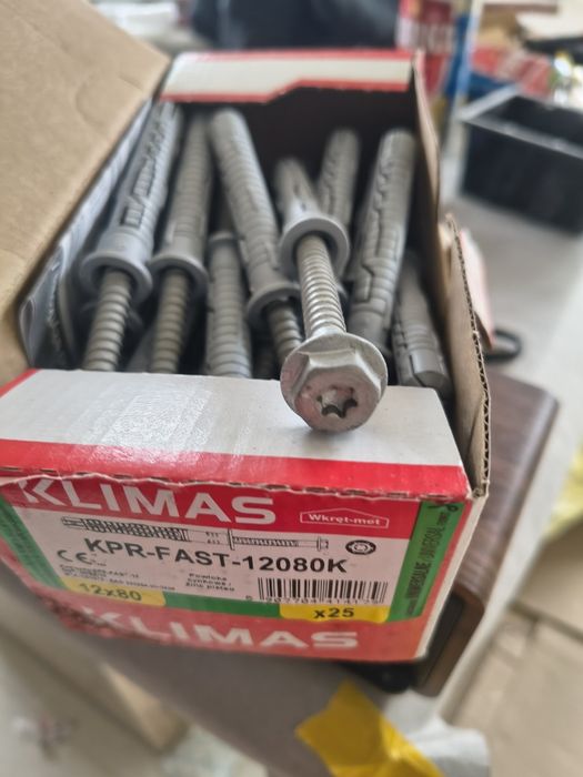 Kołki rozporowe  12x80 mm  25 szt. Łeb podkładkowy T