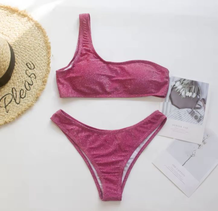 Купальник люрекс на одне плече