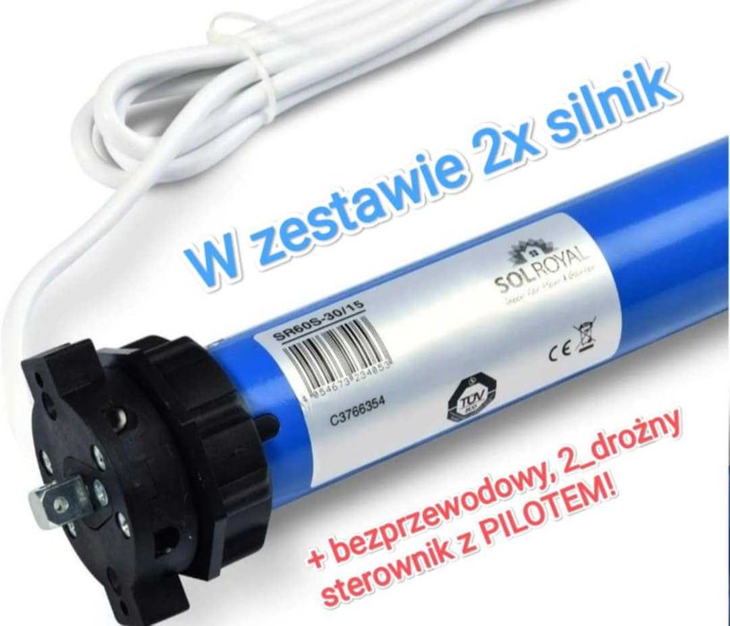 Bezprzewodowy zestaw silników do rolet /2x SolTec M13 + ster. + PILOT!