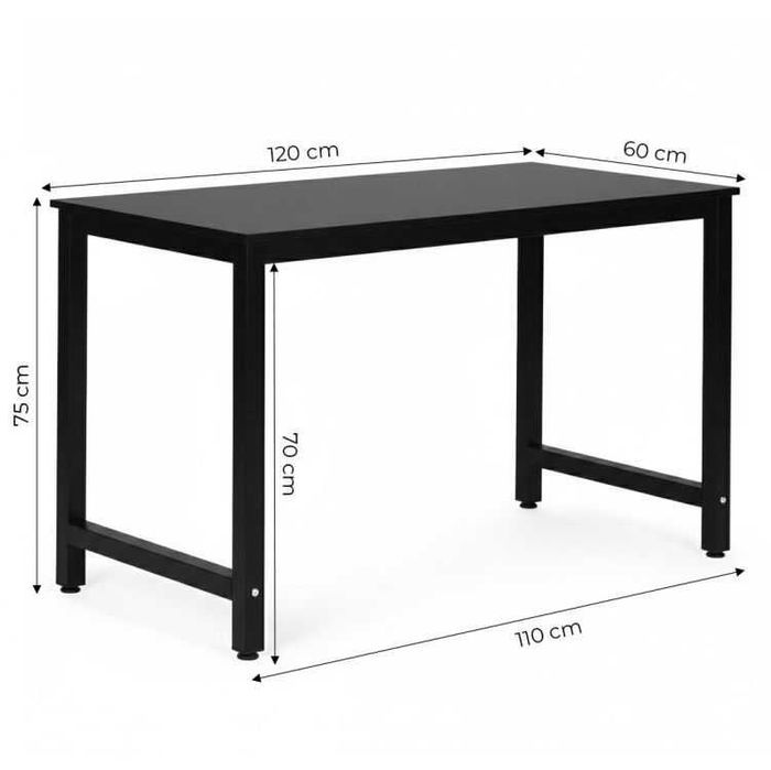 NOWE Solidne Biurko Gamingowe Metalowe LOFT Meble Komputerowe 120x60