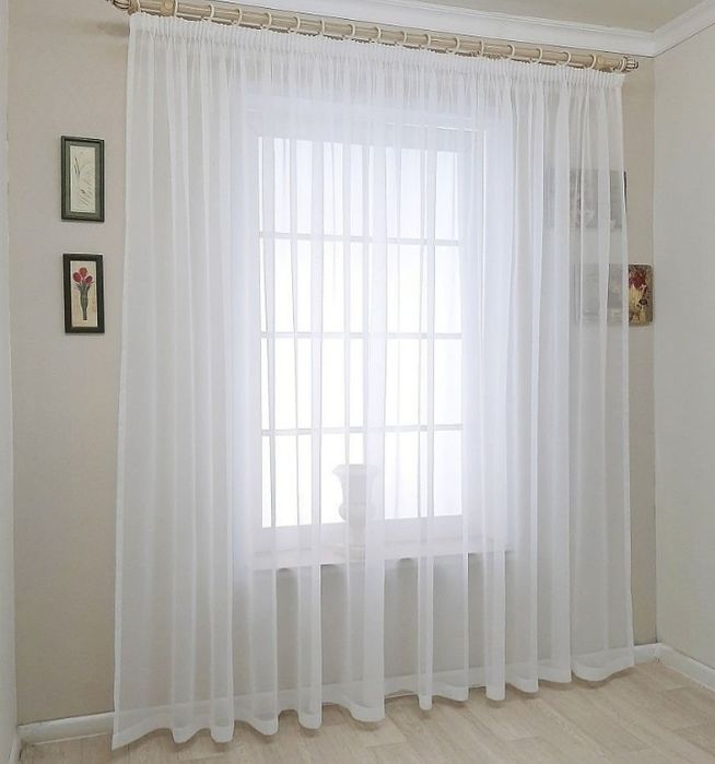 Тюль із шифона 3×2.50 Нова! Білий колір! Якість відмінна.