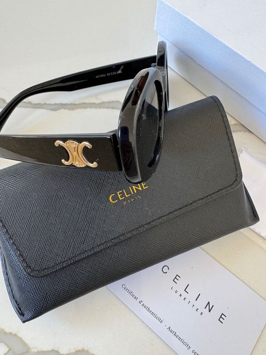 Okulary Celine nowe czarne Etui zlote