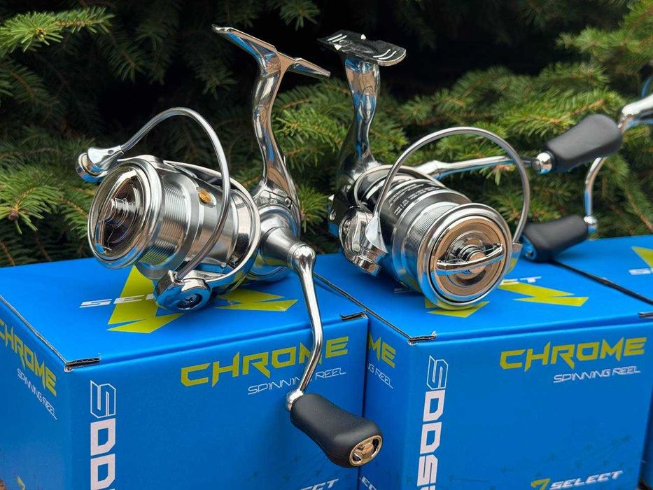 Спиннинговая катушка Select Chrome 2000-2500-4000S 6+1 котушка Хром