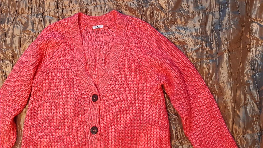 Красивый очень тёплый кардиган Tom Tailor с карманами, размер 56