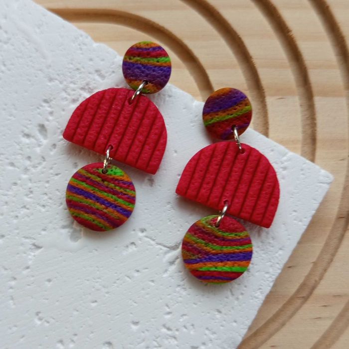 Kolczyki z gliny polimerowej - "Frida I" - handmade