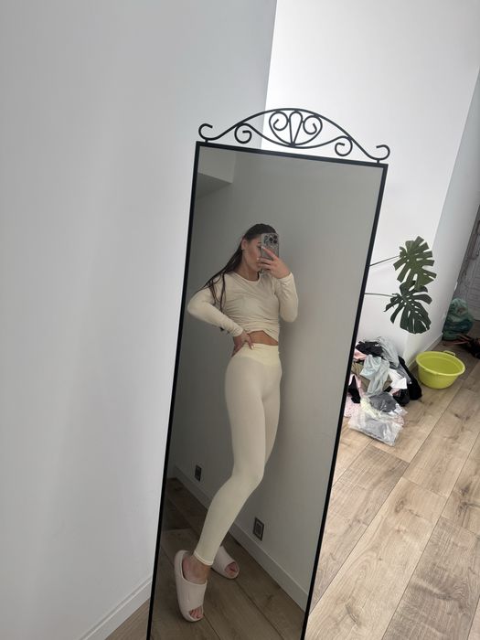 Legginsy wysoki stan prążkowane s