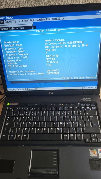 Portátil HP Compaq nx6325 Com Monitor 4:964551423603203120