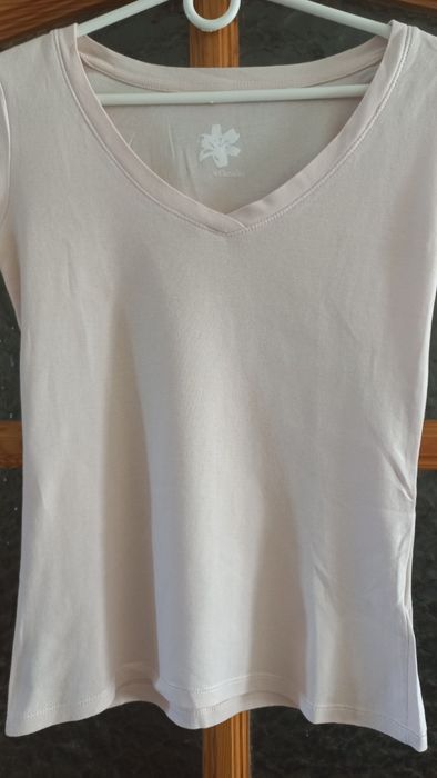 CAMAIEU koszulka/T-shirt pudrowy róż, roz. S