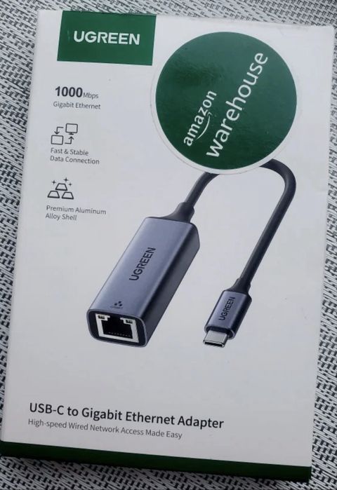 Адаптер-перехідник Ugreen USB Type-C RJ45 Ethernet LAN мережева карта 50737
